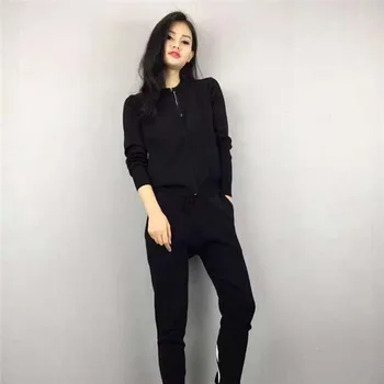 

2018 New Women Slim Hoodies Long-sleeves With Oblique Fringe Pattern & Letter Print Long Pants Casual Clothes Set for Women