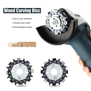 

2.5 Inch 8 Teeth Grinder Chain Disc Wood Carving Tool Saw Blades Slotted Saw Blades for Wood Cutting Power Tool Accessories WW
