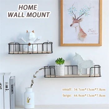 

Wall Mounted Wire Racks Industrial Metal Wood Wall Wire Shelves Storage Floating Shelves Dorm Loft Home DecorAccessories