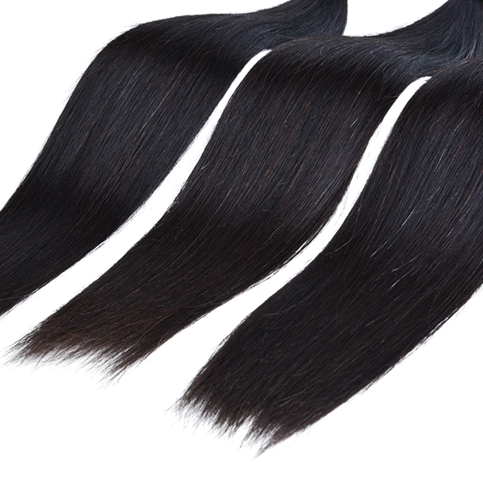 USEXY волосы прямые "-26" средний рацион перуанские волосы remy 3 пряди с закрытием пакеты естественного цвета с закрытием