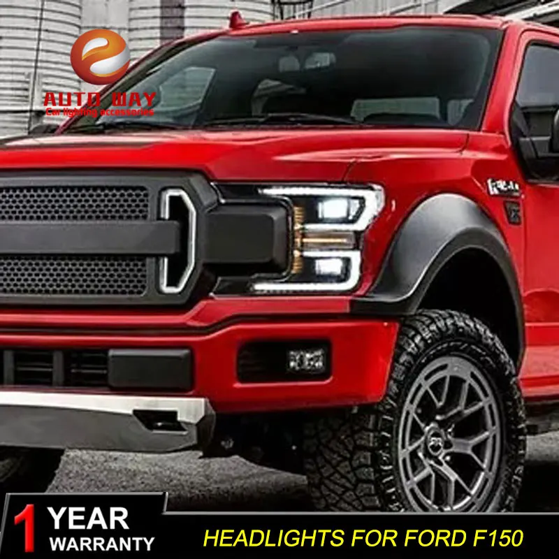 Автомобильный Стильный чехол для фары для Ford F150, полный светодиодный- фары для Ford F150, светодиодный фонарь DRL с двойным пучком, биксеноновый HID