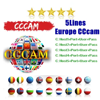 

newest Germany SKY Cccam 5 lines Full HD Oscam Cccam cline for Europe 6 lines Use for Satellite TV Receiver DVB-S2 Server