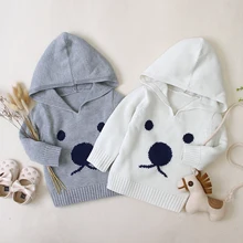 Детский свитер; зимний свитер с капюшоном для маленьких девочек; Модный вязаный джемпер; свитер; одежда для малышей; Sueter de bebe