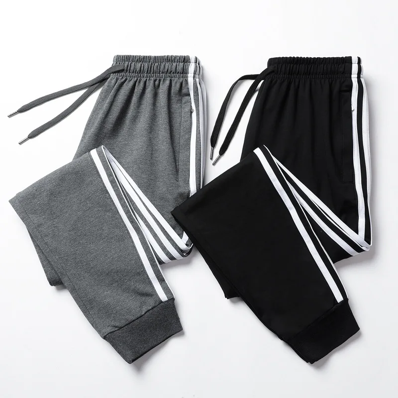

Spring And Autumn Pure Cotton Sports Pants Men's Sports Loose-Fit Beam Leg Harem Sweatpants Men's White Casual Trousers Closing