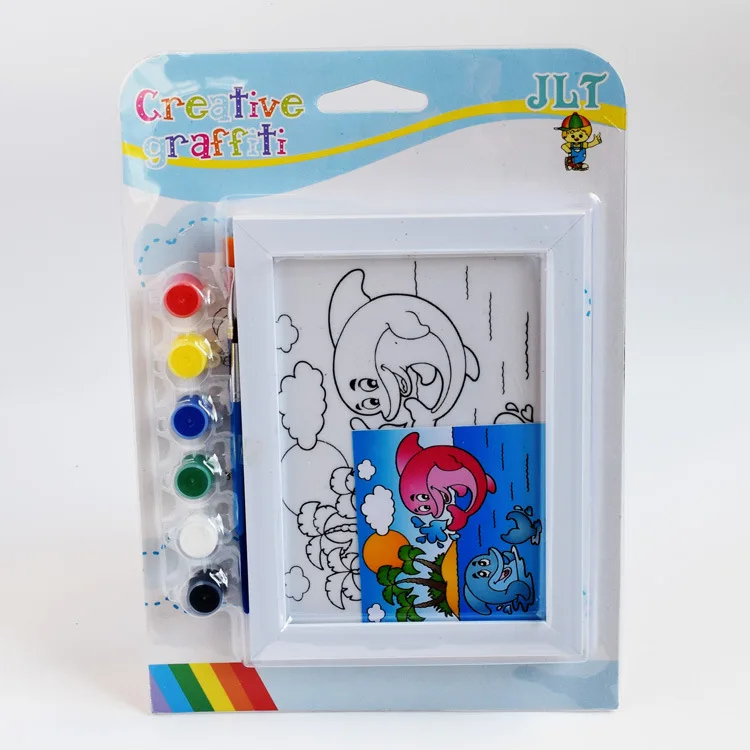 

Hand-Eye Coordination Educational Children Hand-Painted DIY Oil Painting Cartoon Animation Landscape Painting with Frame Manufac