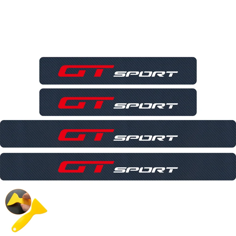 Car Styling 4PCS 3D Carbon Fiber GT SPORT Emblem Door Sill Protector Stickers for Volkswagen VW Polo Golf Passat B5 Touran Bora - Название цвета: Синий