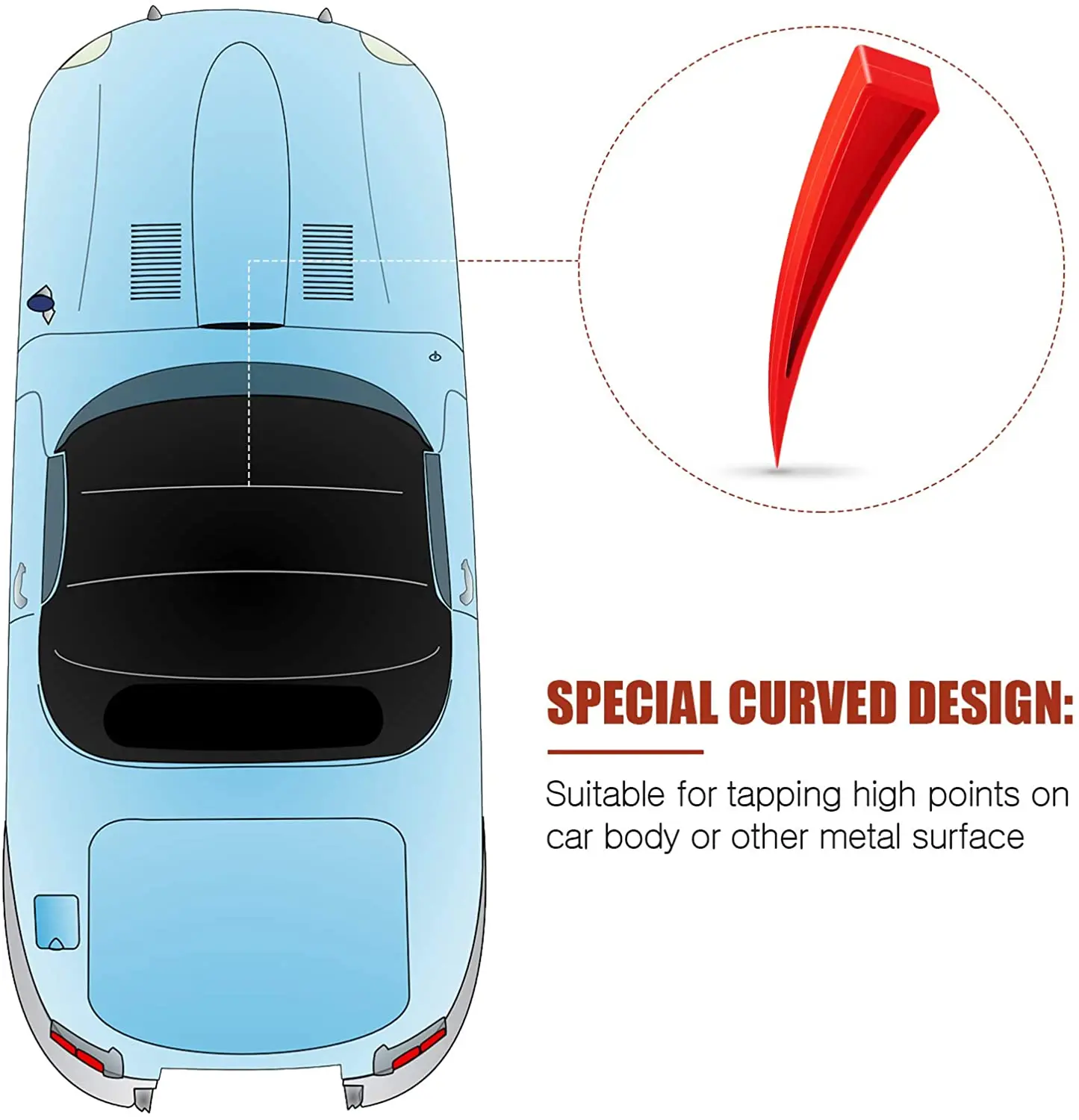 Car Door Window Wedges Panel Paintless Dent Removal Repair Tool Red Professional Leveling Kit Car Door Wedges，Car Door Wedges Repair Tool 
