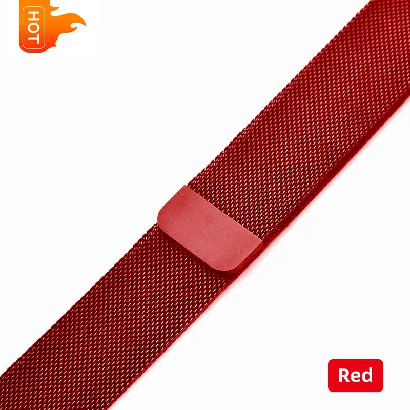 Браслет для часов «Миланская петля» петли для наручных часов Apple Watch, Нержавеющая сталь браслет для наручных часов iwatch серии 5/4/3/2/1 44 мм/40 мм, 42 мм, 38 мм и нержавеющая сталь металлический ремешок для часов - Цвет ремешка: Red
