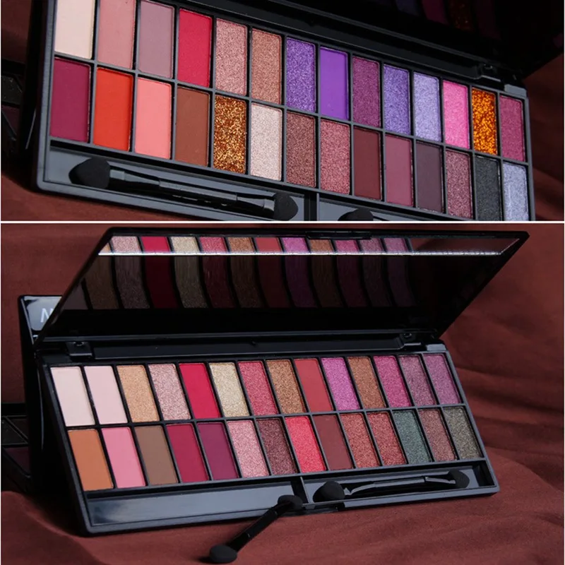 28 Colors Eyeshadow Pearl Shimmer Eye Shadow Compact Palettes Earth Warm Luminous Sets Eyeshadow Pallete