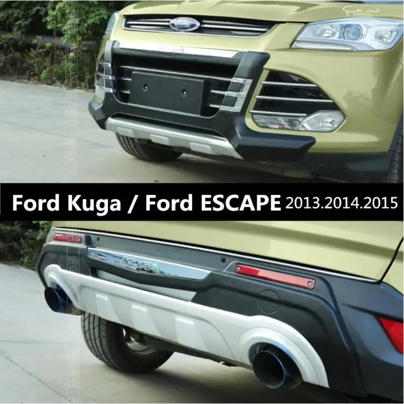 Для Ford Kuga ESCAPE 2013. Защита бампера авто бампер пластина высокое качество абсолютно ABS Передние+ задние автомобильные аксессуары