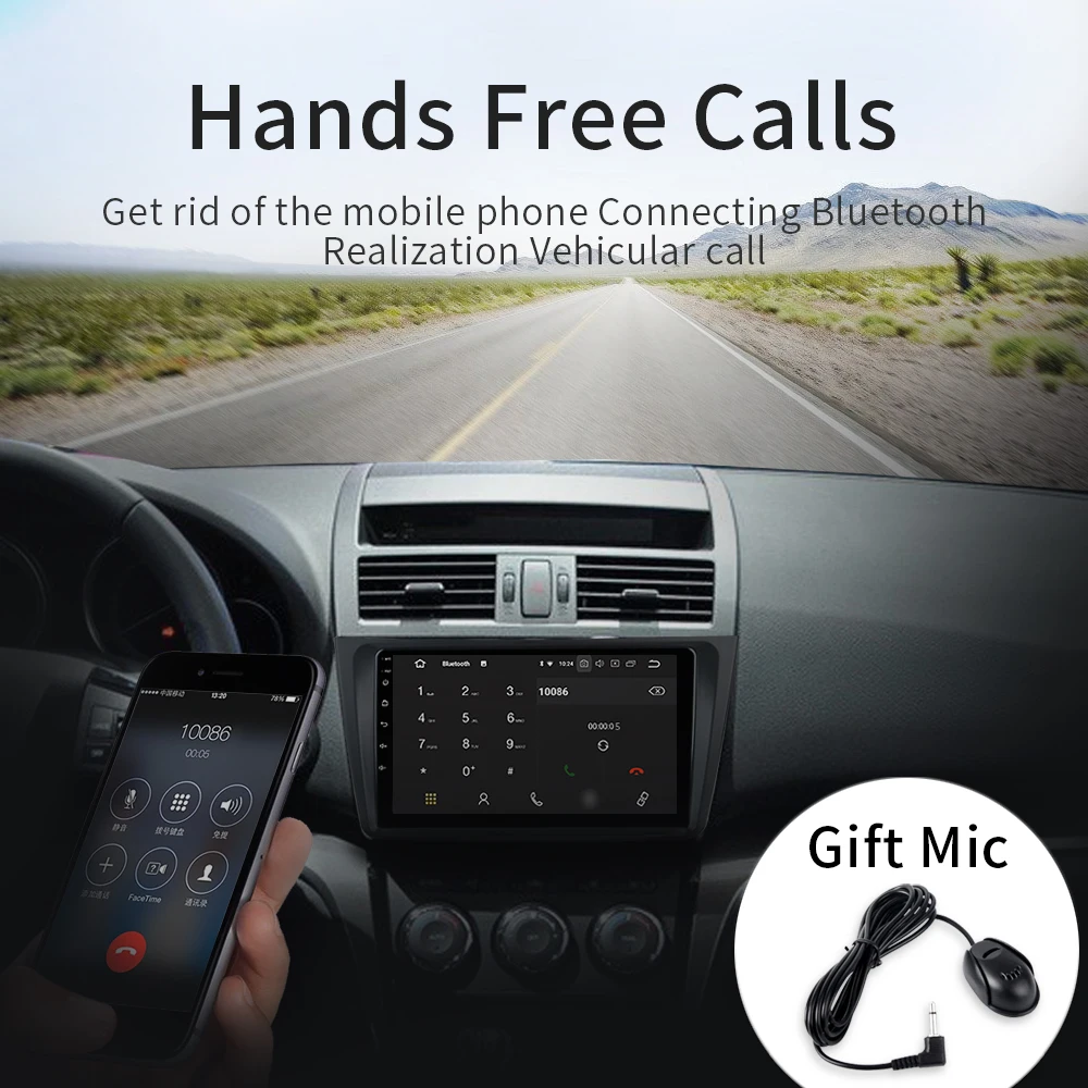 Cheap Dasaita 1 din Car Android 9.0 Radio 9" IPS for Mazda 6 2009 2010 2011 2012 2013 GPS 1080P Video Car Stereo Navigation TDA7850 4