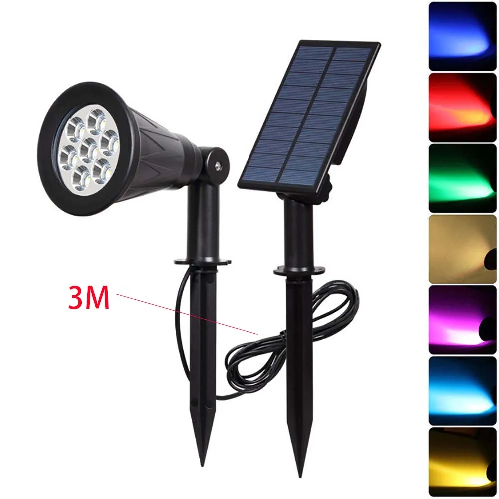 

7 LED Outdoor Solar Lights RGB Lawn Ground Lamp Waterproof Luces Led Lamp Landscape Spotlights Garden Decoration Outdoor Lights