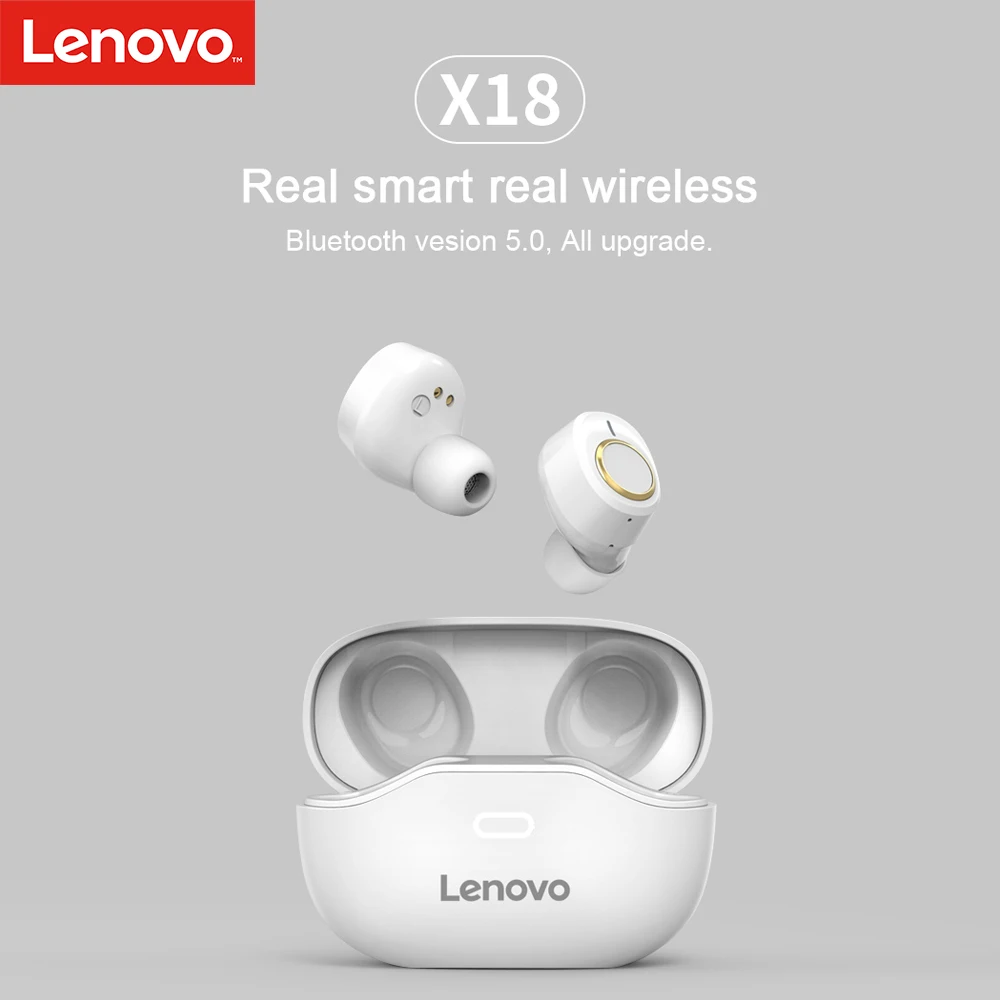 Lenovo X18 TWS наушники Bluetooth 5 0 беспроводная гарнитура спортивные с защитой от пота