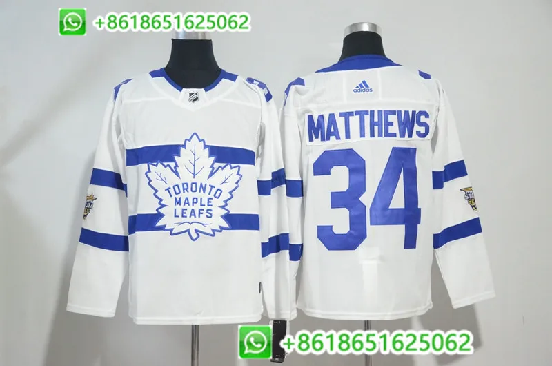 AS PIC Authentic Men's Toronto Maple Auston Matthews Mitchell Marner William Nylander John Tavares hockey jerseys - Цвет: AS PIC