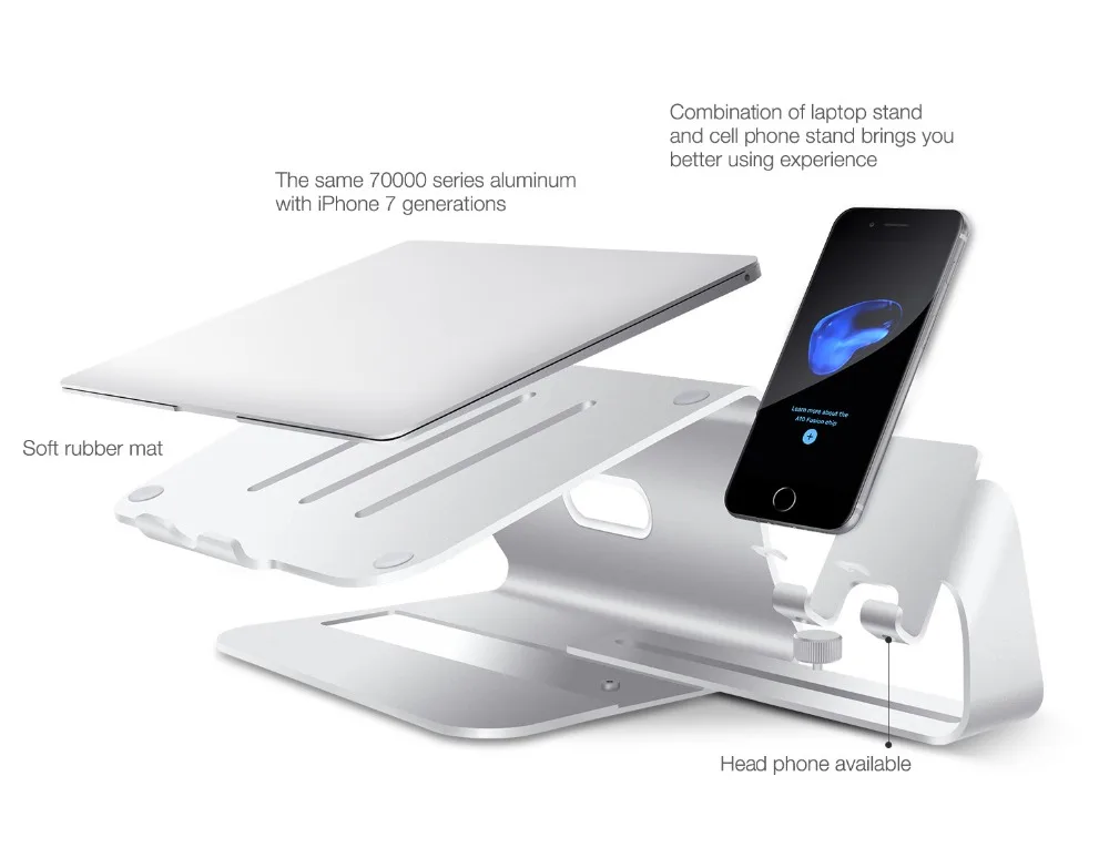 Suporte de Laptop Suporte para Macbook Acessórios de Resfriamento Mesa com Suporte para Celular Base Notebook Tablet Pro 10 base, notebook, tablet, acessórios de resfriamento, mesa com suporte para celular