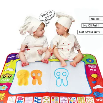 

80cm Large Magical Writing Blanket Monochrome Water Canvas Graffiti Puzzle Learning Toys Parent-child Interactive Game Gift