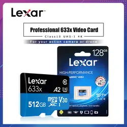 Lexar A2 512G TF карта класс 10 UHS-I U3 Micro SD карта 32G 64g 128G 256g MicroSD мобильный телефон камера движения высокоскоростная карта памяти