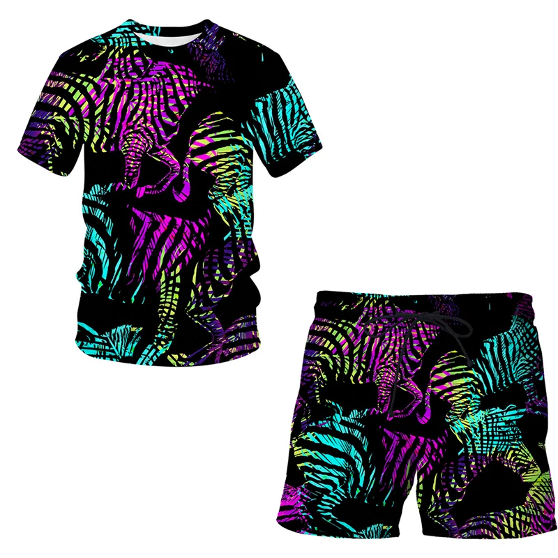 

NEW Fashion Men's T-Shirt Oversized Sets 3D Printing 2022 Summer Short Sleeve Shirt Beach Shorts Streetwear Casual Suit 2 Pieces