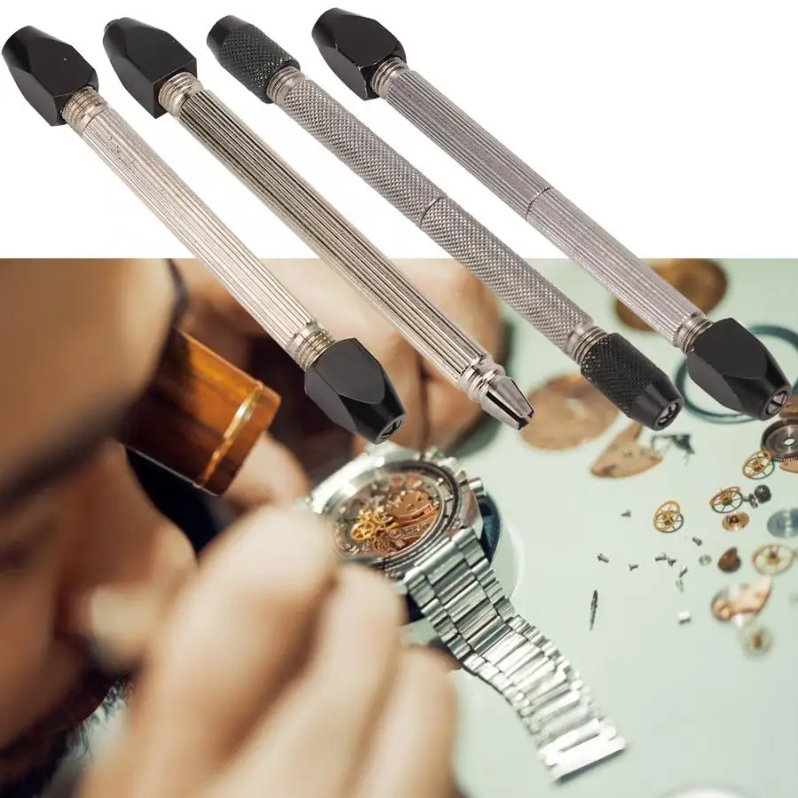 4 Types Portable Double End Pin Vise Hand Manual DIY Tool Jewelry Watch