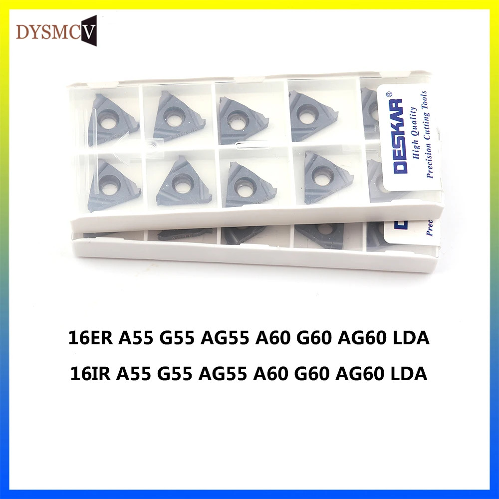 Plaquettes De Tournage Deskar 16ER A 60 LDA - Lot De 10, Matériau Universel Pour Acier Et Inox
