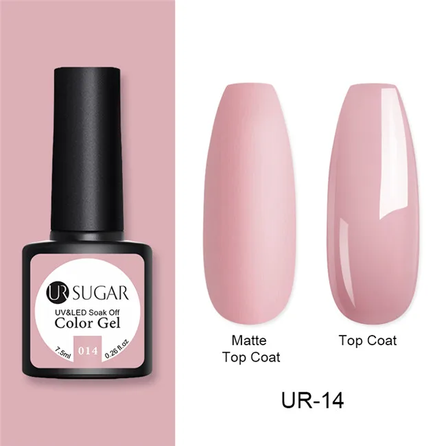 Ur Sugar 7,5 мл матовое верхнее покрытие замочить от УФ светодиодный Гель-лак для нейл-арта матовый эффект маникюр Дизайн ногтей гель лак - Цвет: UR-14