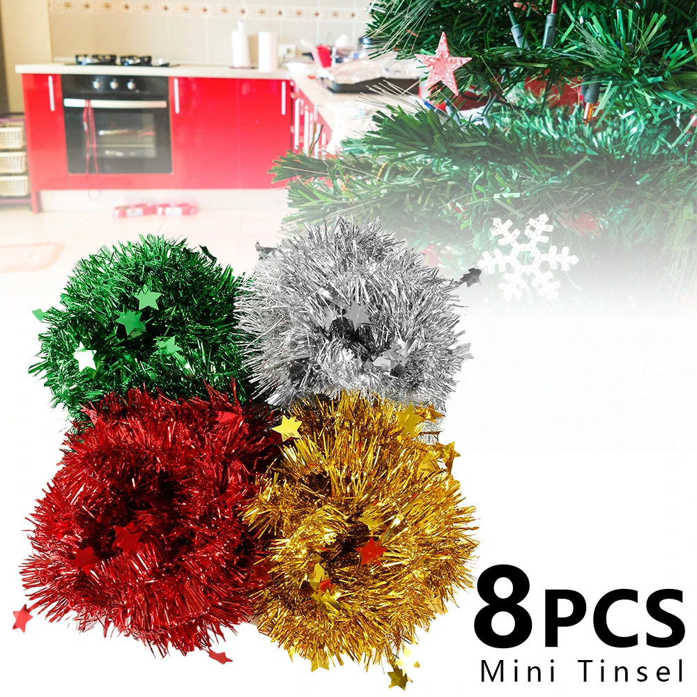 8PCS Mini Tinsel DIY Decorative Color Strip Bachelorette Party Fringe Foil Curtain Birthday Wedding Adult Anniversary Decor