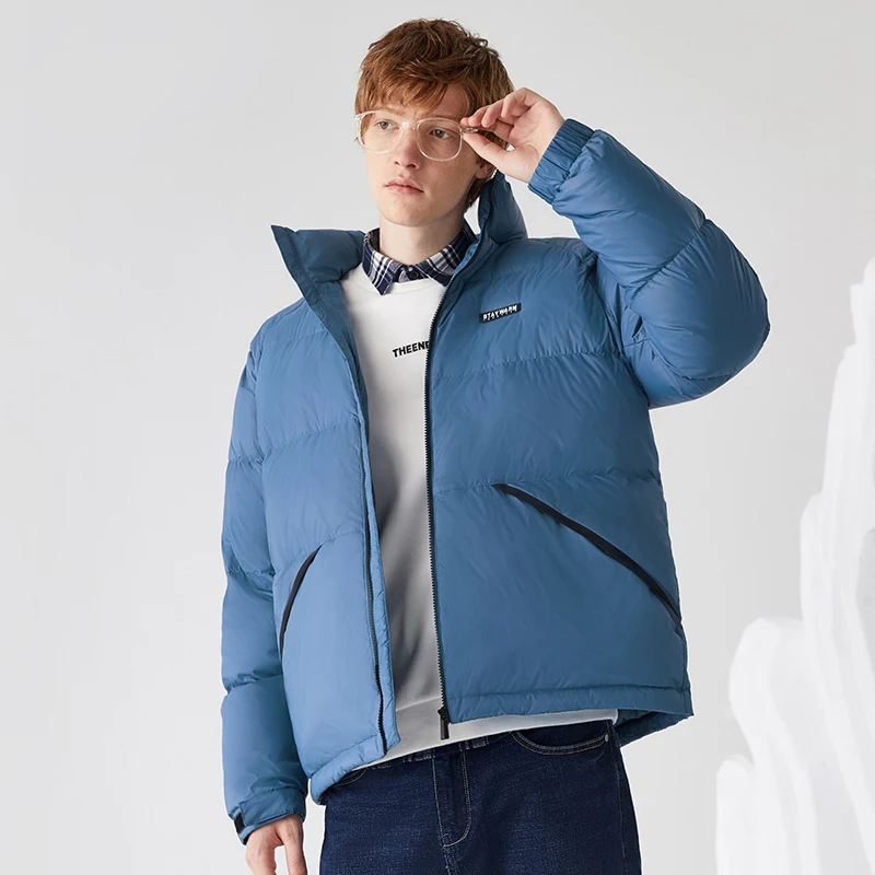 SEMIR пуховик для мужчин зима новая Корейская версия свободная теплая одежда модная куртка мужская со стоячим воротником - Цвет: blue