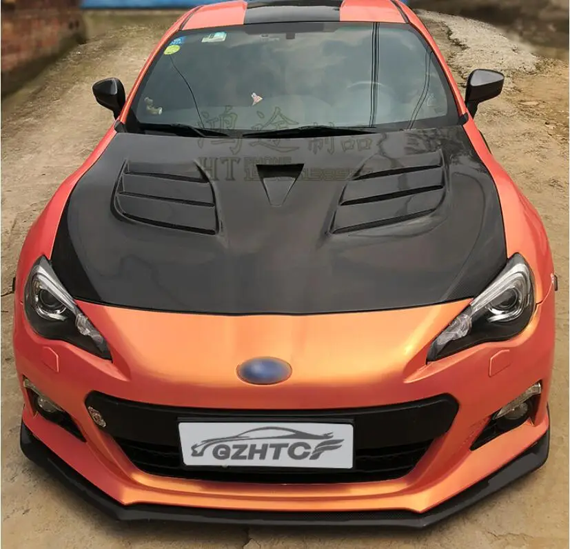 GT86 BRZ Настоящее углеродное волокно автомобиля передний бампер двигателя капоты Крышка для Toyota GT86 для Subaru BRZ 2013