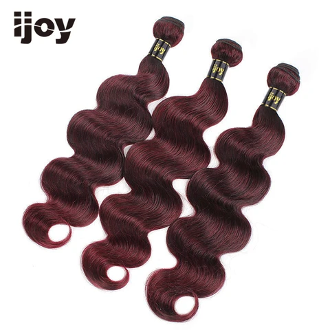Onda do Corpo Extensão do Cabelo Marrom Vermelho Pacotes Tecer 8-26 Colorido Humano Brasileiro 130% Densidade Não Remy Ijoy 99j 3