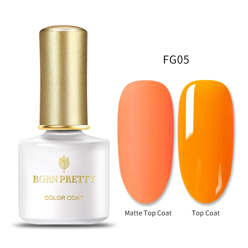 BP-FG05 Матовый неоновый Гель-лак для ногтей BORN PRETTY, 6 мл, флуоресцентный, зеленый, желтый цвета, впитывающий УФ-Гель-лак для ногтей - Цвет: BP-FG05