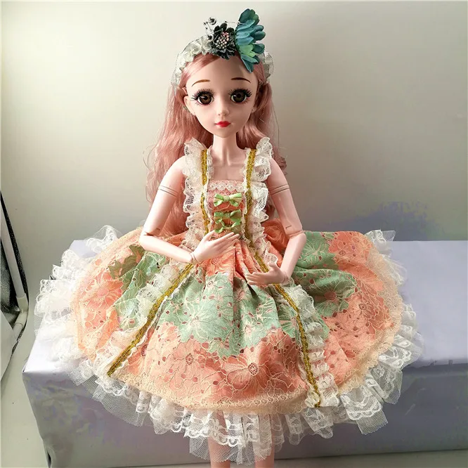 Серебристый 60 см красивое платье для куклы Bjd, Одежда для куклы, детские аксессуары для игрушек, 22 дюйма, модная одежда для куклы, аксессуары для девочек - Цвет: Серебристый