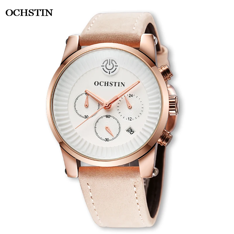 OCHSTIN Men's Watches Luxury Famous Brand 2020 Fashion Casual Couple watch Waterproof Beige Male Quartz Chronograph Wristwatch
