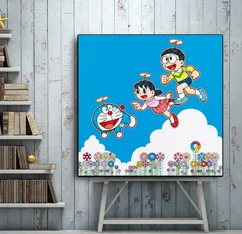 

hand made oil painting popular art Japanese Art Doraemon Wall Art Canvas Painting Decorative Picture For Living Room Home Decor
