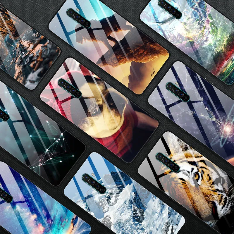Для OPPO Reno Ace чехол Закаленное стекло Печатная задняя крышка Жесткий чехол для Coque OPPO Reno Ace Чехлы для телефонов RenoAce 6." Бампер