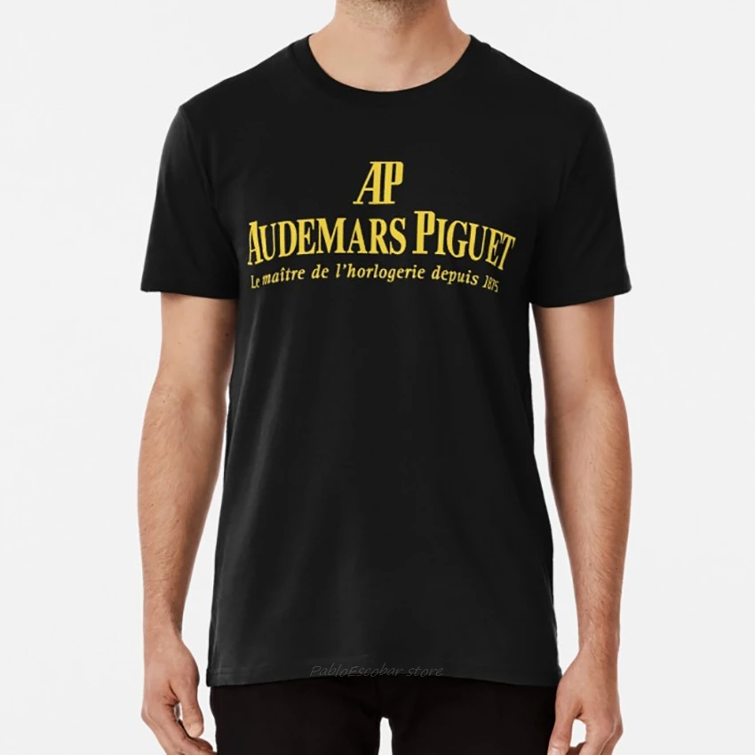 Audemar Piguet Золотая Футболка audermars piguet часы Роскошные audermars piguet товар audermars piguet вещи - Цвет: Черный