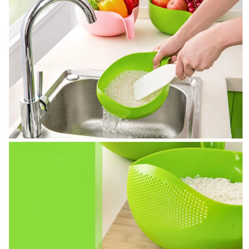 Пластиковый Дуршлаг-сито для мытья риса, для очистки фруктов, чаша, сито, фильтр для бобов, ситечко, кухонная корзина для инструментов, сушилка для пищевых продуктов