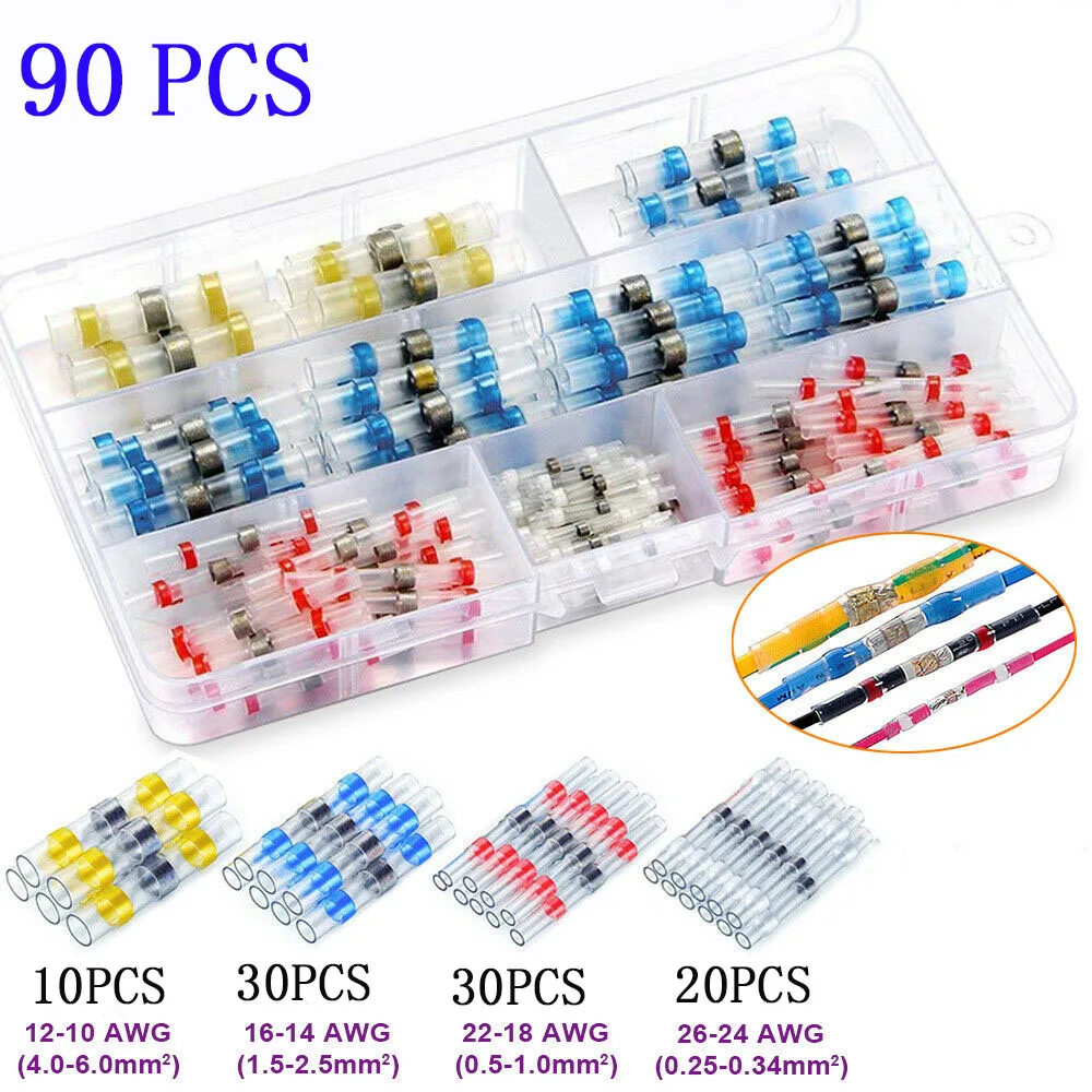 250Pcs Solder Seing Sleeve Wire Connectors /&Heat Shrink Waterprood Tube Terminal