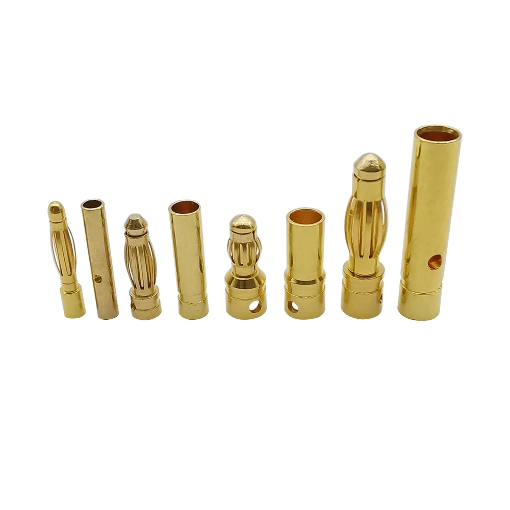 2mm 3mm 3.5mm 4mm Bullet Banana Plug Gold-Plated Banana Male Female Connector Battery Plugs Kits for RC Battery Parts DIY 2