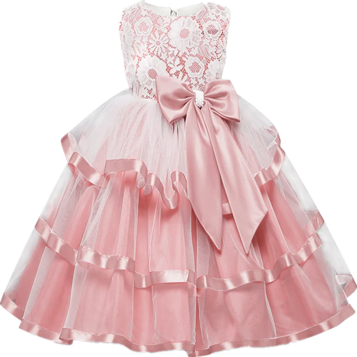 Style 7 pink Элегантное платье для девочек Год Вечерние принцесса платье свадебное платье Детские платья для девочек платье для дня рождения vestido infantil до 10 ти лет - Цвет: Style 7 pink