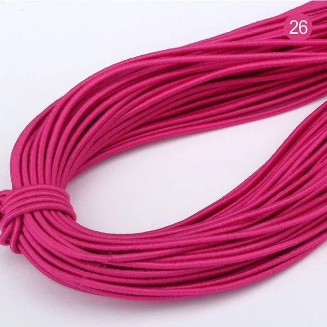 Vibrant 2mm Round Elastic Band for DIY Sewing Projects - 5 Yards