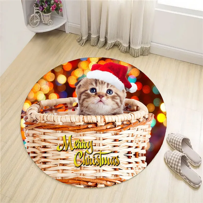 Коврик с рождественским дизайном кухонный дверной проем напольный коврик ванной напольный коврик с принтом 60 см мягкий ковер для спальни прочный Рождественское украшение для дома@ C