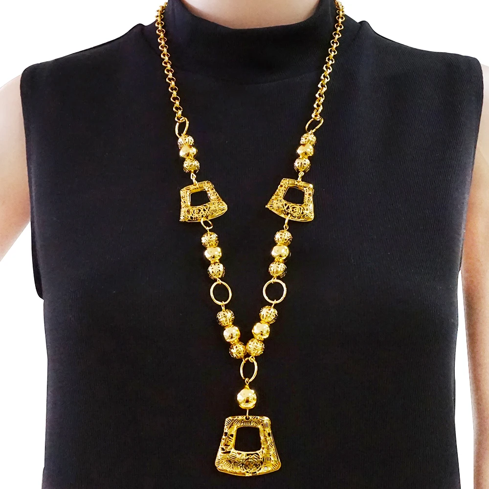 2021 NEW High Quality Fashion Metal Pendant Necklaces Long Chain Necklace Party Wedding Neclace Jewelry | Украшения и аксессуары