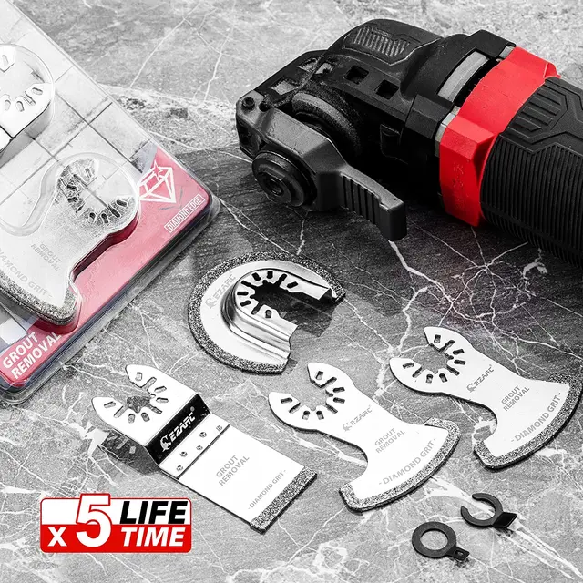 4 Lame Sega Oscillante Diamantate - Per Rimozione Malta, Legno, Metallo, Compatibile Con Multitool