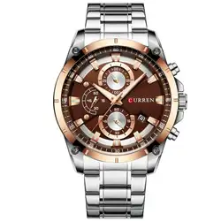 Curren 8360 хронограф из нержавеющей стали спортивные часы мужские дизайнерские часы мужские Роскошные Кварцевые часы