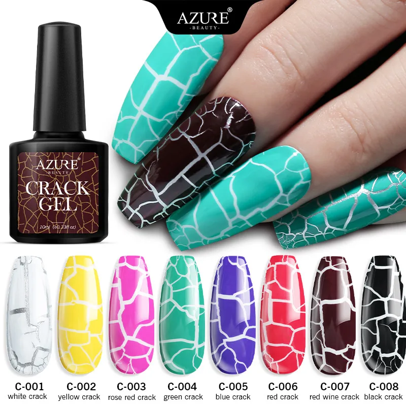 Лак для ногтей Azure Beauty Crackle светодиодный Гель-лак отмачиваемый долговечный