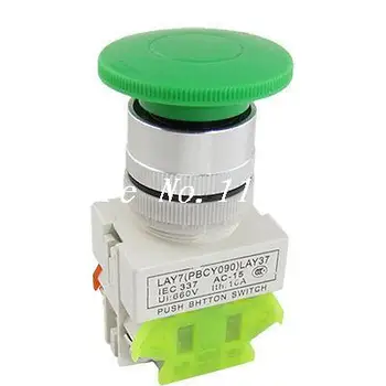 

Mushroom Push Button Switch 10A 1 NO NC Emergency Stop Green Sign Ignition LAY7 PBCY090 LAY37