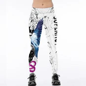 

Digital printing robot personality fashion high waist slim 9 points women leggings