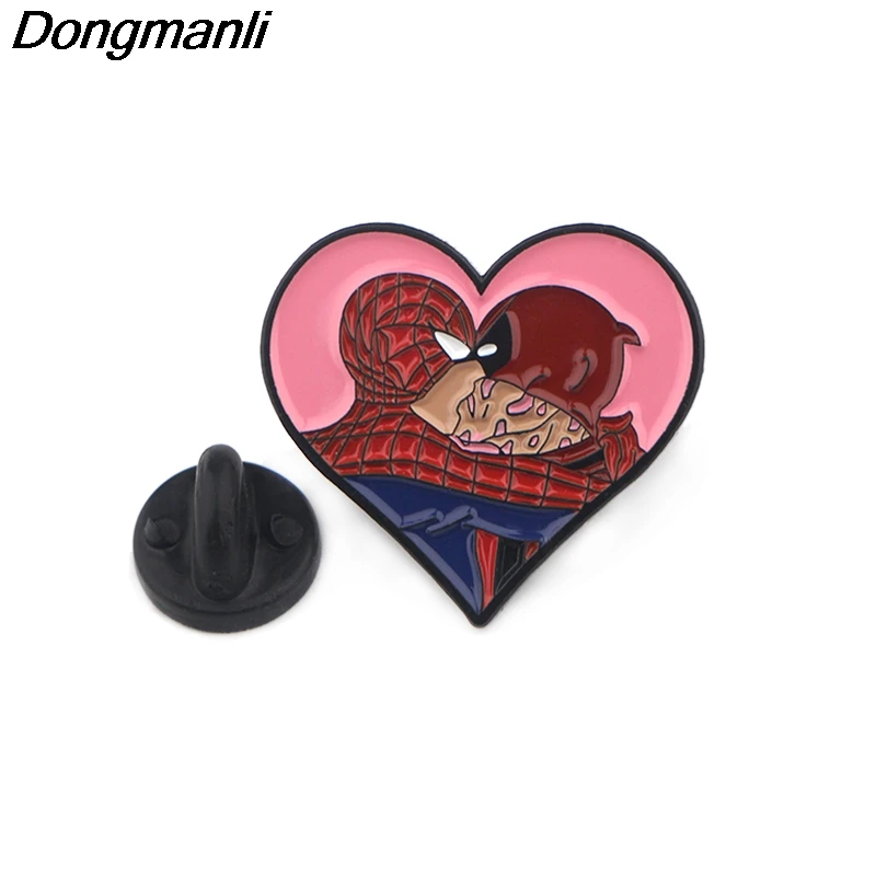 P3974 Dongmanli Дэдпул эмаль булавки забавные металлические броши для женщин модные лацканы рюкзак сумки значок подарки