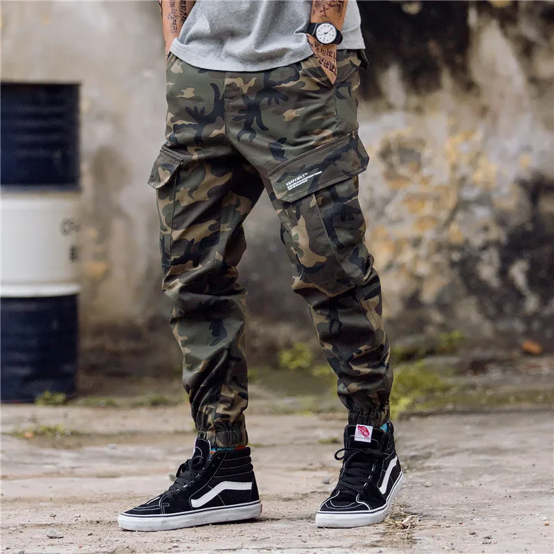 Streetwear Camo Broek Mannen Multi-Pocket Cargo Heren Joggers Katoen Militaire Broek Hip Hop Joggingbroek 28-40 _ - AliExpress