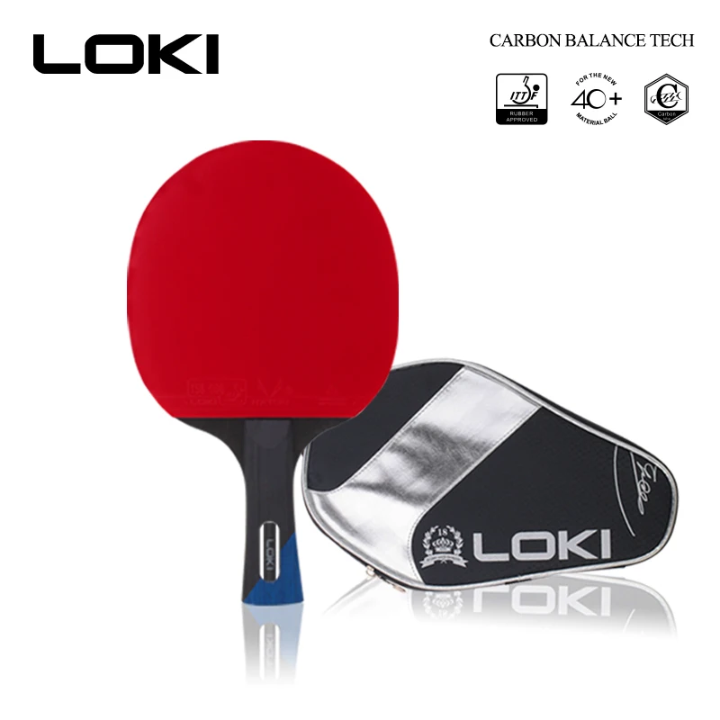 Racket Paddle Blade Carbon-Tube Table-Tennis Ping-Pong LOKI Pimples Rubber Pure-Wood